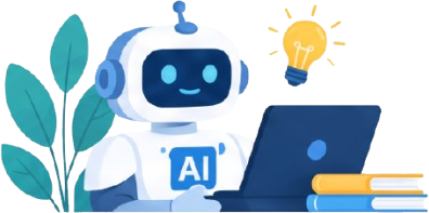 Ilustrasi robot AI belajar